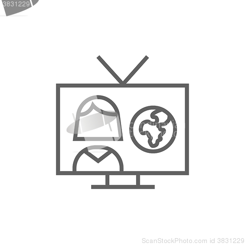 Image of TV report line icon.