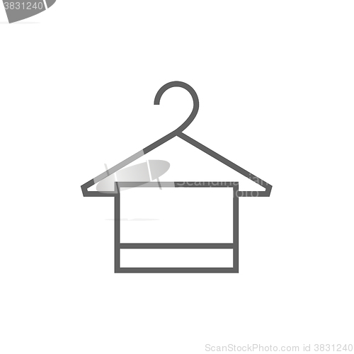 Image of Towel on hanger line icon.