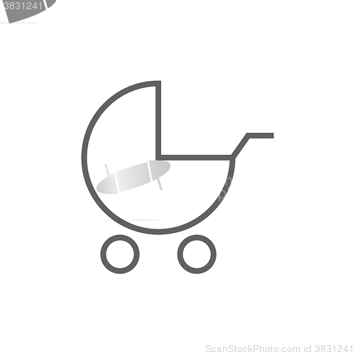 Image of Baby stroller line icon.