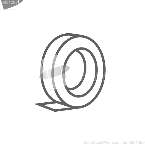 Image of Roll of adhesive tape line icon.