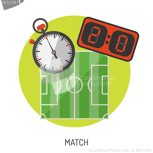 Image of Soccer Flat Icon Set