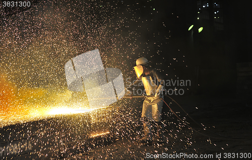 Image of Industrial welder inside of  plant