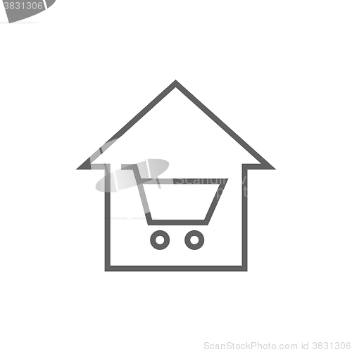 Image of House shopping line icon.