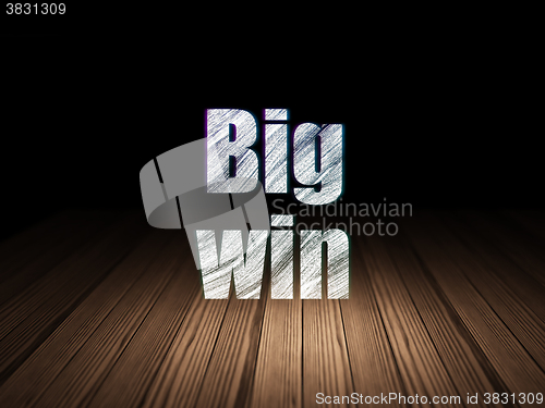 Image of Business concept: Big Win in grunge dark room