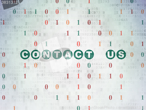 Image of Finance concept: Contact us on Digital Paper background