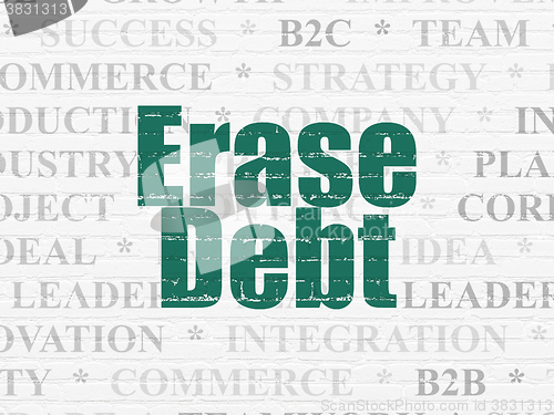 Image of Business concept: Erase Debt on wall background