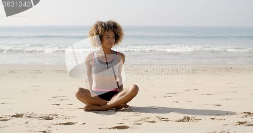 Image of Girl Relaxing On A Beach