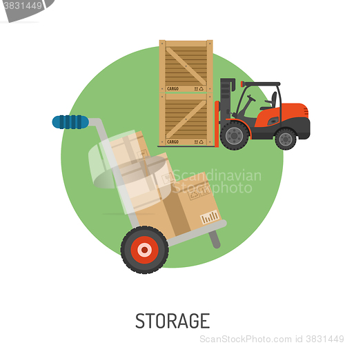 Image of Storage and Delivery Flat Icons