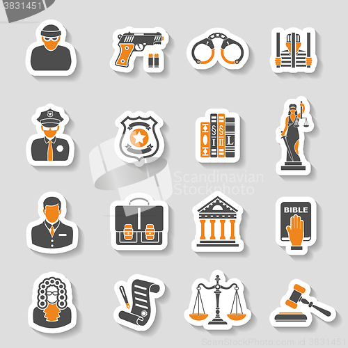 Image of Crime and Punishment Icons Sticker Set