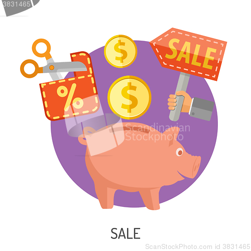 Image of Internet Shopping and Sale Flat Icons