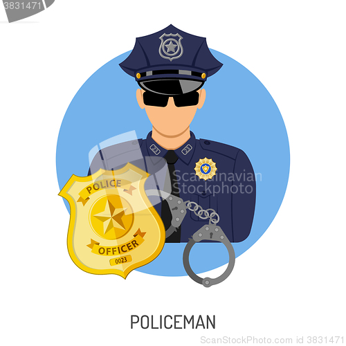 Image of Policeman Icon with Badge