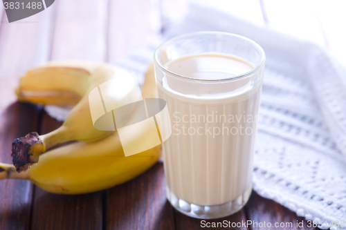 Image of milk with banana