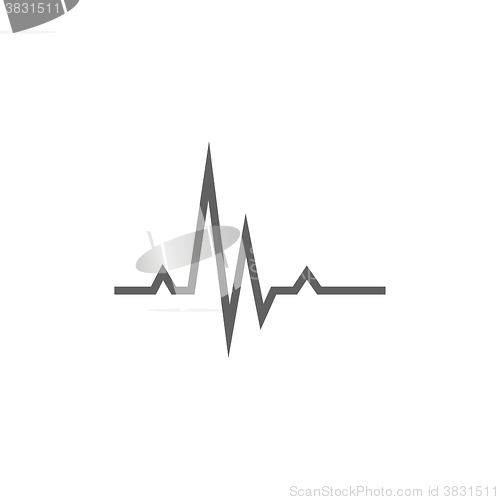 Image of Hheart beat cardiogram line icon.
