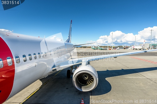 Image of White plane at airport