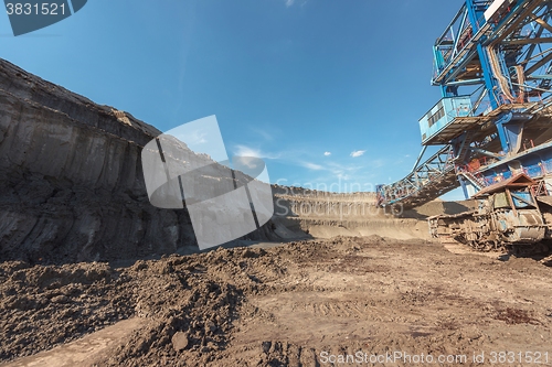 Image of Large excavator machine in the mine