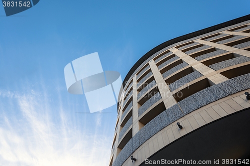 Image of Skyscrapers against blue sky