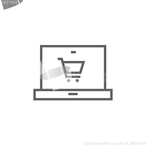 Image of Online shopping line icon.