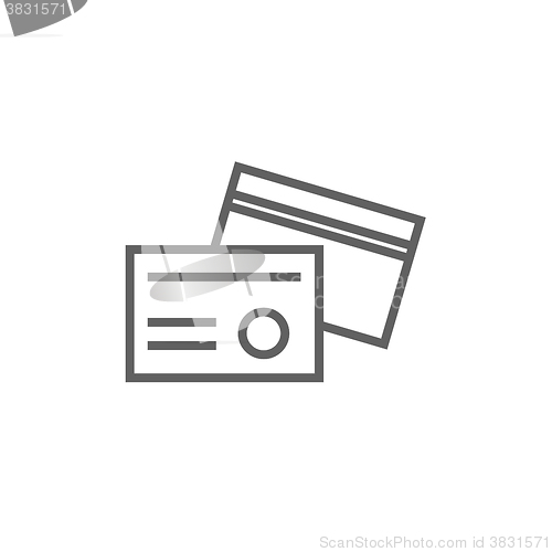Image of Identification card line icon.