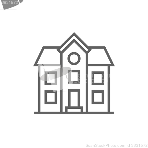 Image of Two storey detached house line icon.