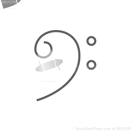 Image of Bass clef line icon.