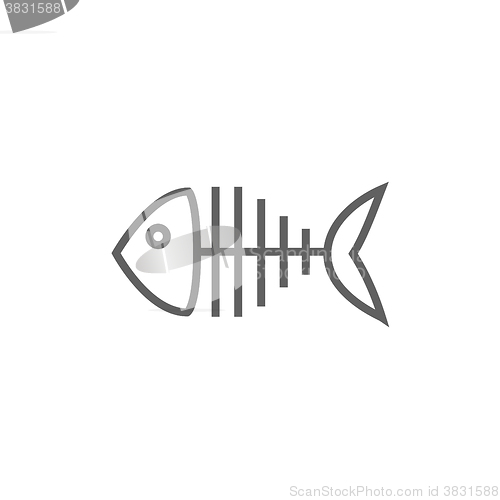 Image of Fish skeleton line icon.