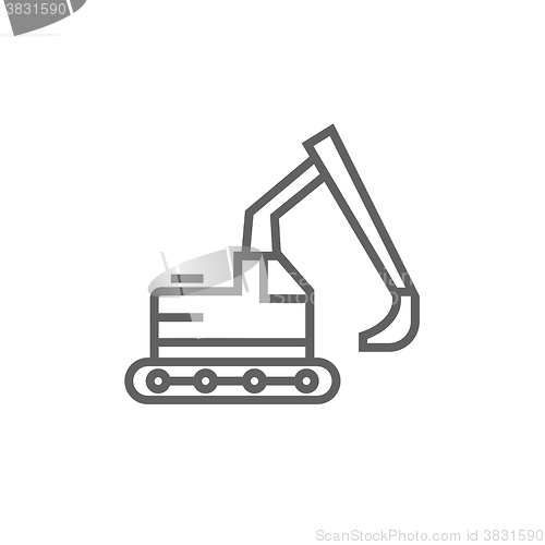 Image of Excavator line icon.