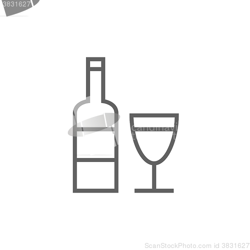 Image of Bottle of wine line icon.