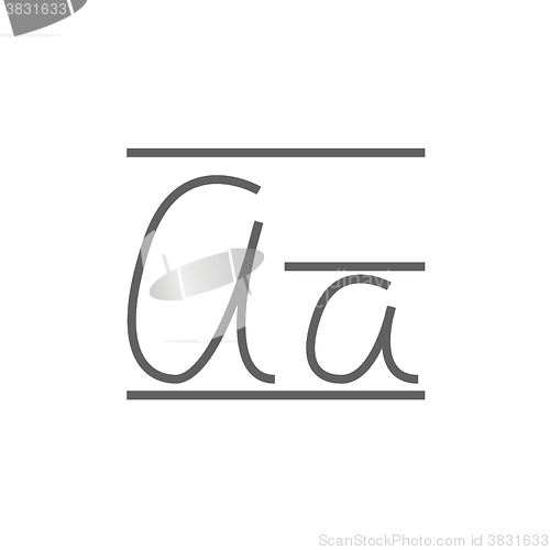 Image of Cursive letter a line icon.