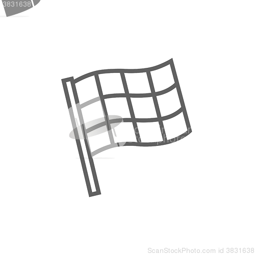 Image of Checkered flag line icon.