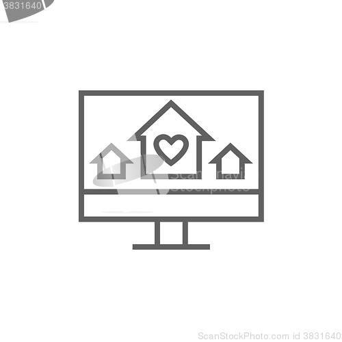 Image of Smart house technology line icon.