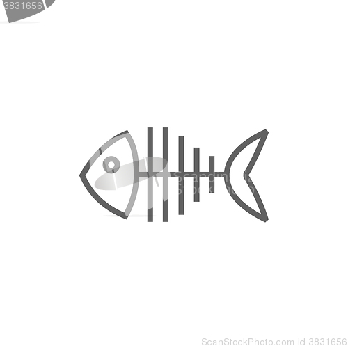 Image of Fish skeleton line icon.