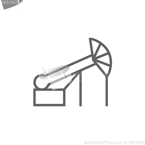 Image of Pump jack oil crane line icon.