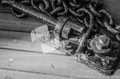 Image of Anchor circuit on a deck of an old yacht