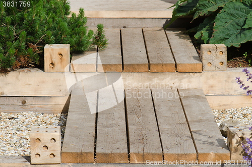 Image of Path in a garden, a close up