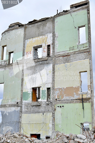 Image of Pieces of Metal and Stone are Crumbling from Demolished Building Floors