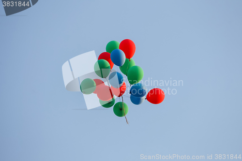 Image of Colorful balloons in sky