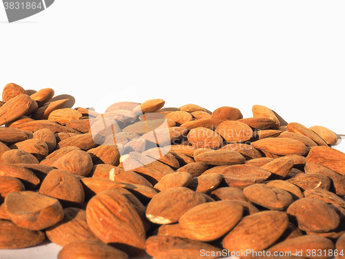 Image of Almonds dried fruit with copy space