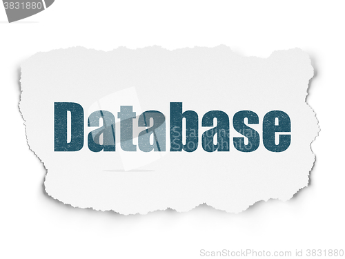Image of Database concept: Database on Torn Paper background