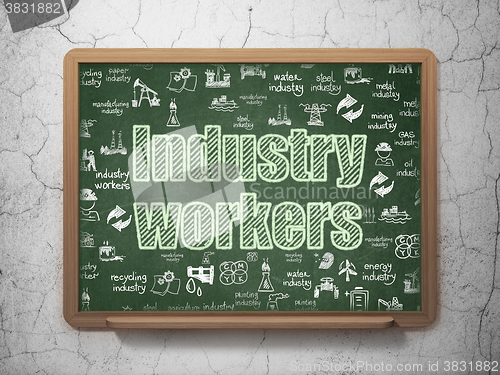 Image of Industry concept: Industry Workers on School Board background