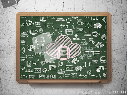 Image of Software concept: Database With Cloud on School Board background