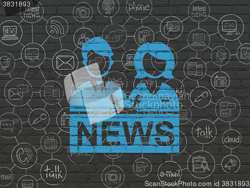 Image of News concept: Anchorman on wall background