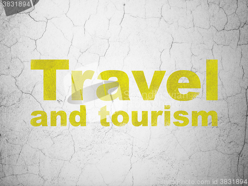 Image of Vacation concept: Travel And Tourism on wall background