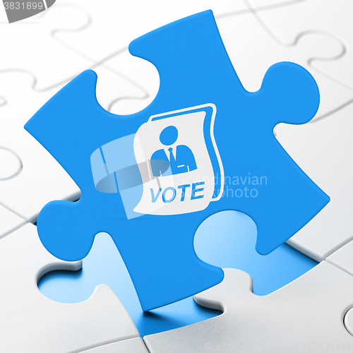 Image of Political concept: Ballot on puzzle background