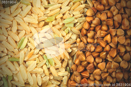 Image of Rice and buckwheat background