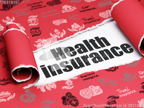 Image of Insurance concept: black text Health Insurance under the piece of  torn paper