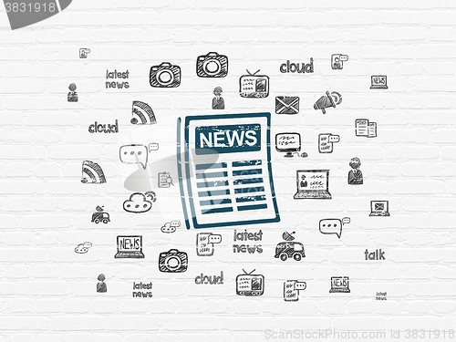 Image of News concept: Newspaper on wall background