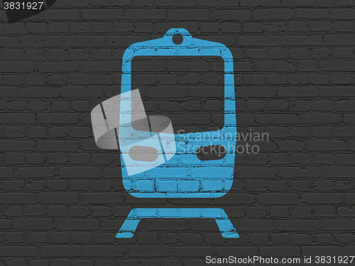 Image of Travel concept: Train on wall background