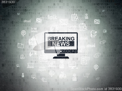 Image of News concept: Breaking News On Screen on Digital Paper background