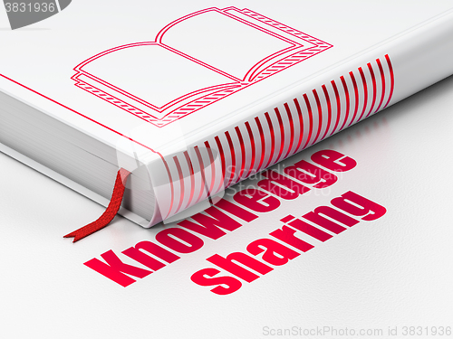 Image of Learning concept: book Book, Knowledge Sharing on white background