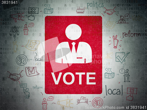 Image of Political concept: Ballot on Digital Paper background